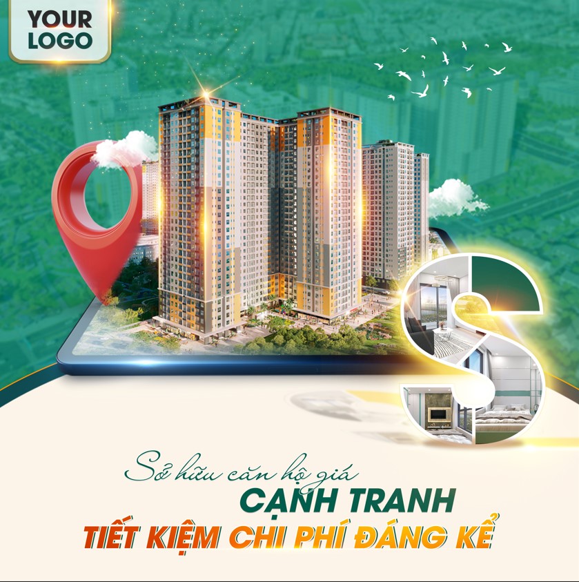 Real estate social media design template, poster bất động sản